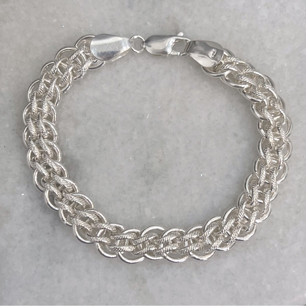 Sterling Silver Thick Linked Bracelet